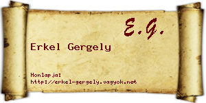 Erkel Gergely névjegykártya